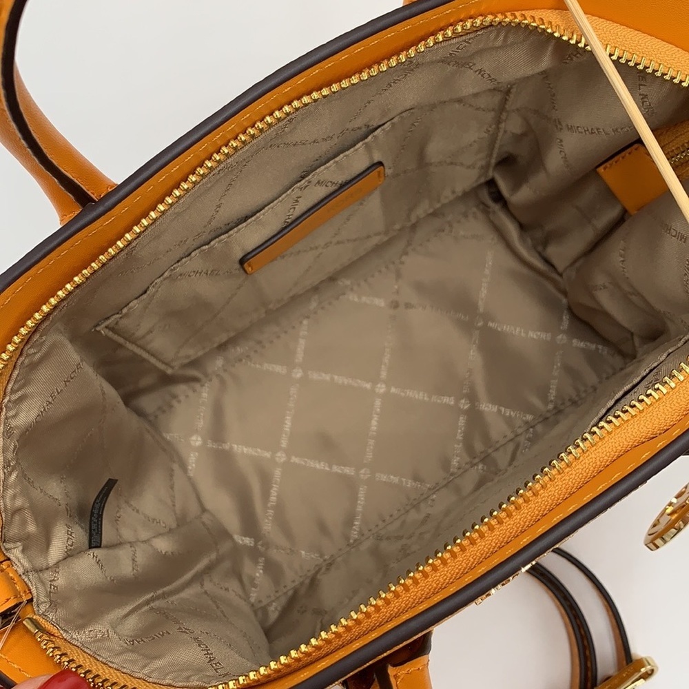 MICHAEL KORS AVRIL SMALL TOP ZIP SATCHEL CROSSBODY BAG HONEYCOMB COLOR - Picture 11 of 14